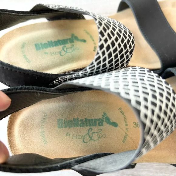 BioNatura Chic Minimalist Cork  Wedge Strappy Sandals Made in Italy - Picture 6 of 16